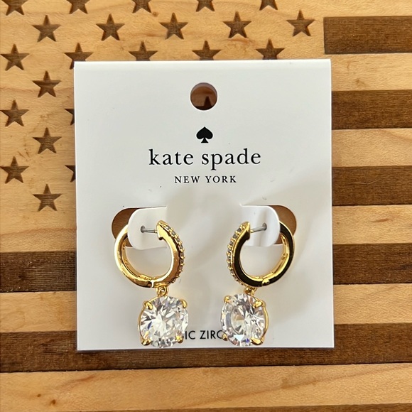 KATE SPADE • Gold Bright Ideas Hoop Huggies Earrings - Picture 6 of 6